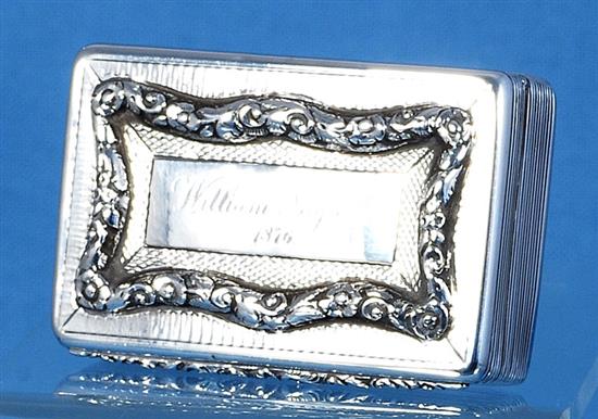 An early Victorian silver snuff box, by Francis Clark, Length 83mm Weight: 4.2oz/131grms